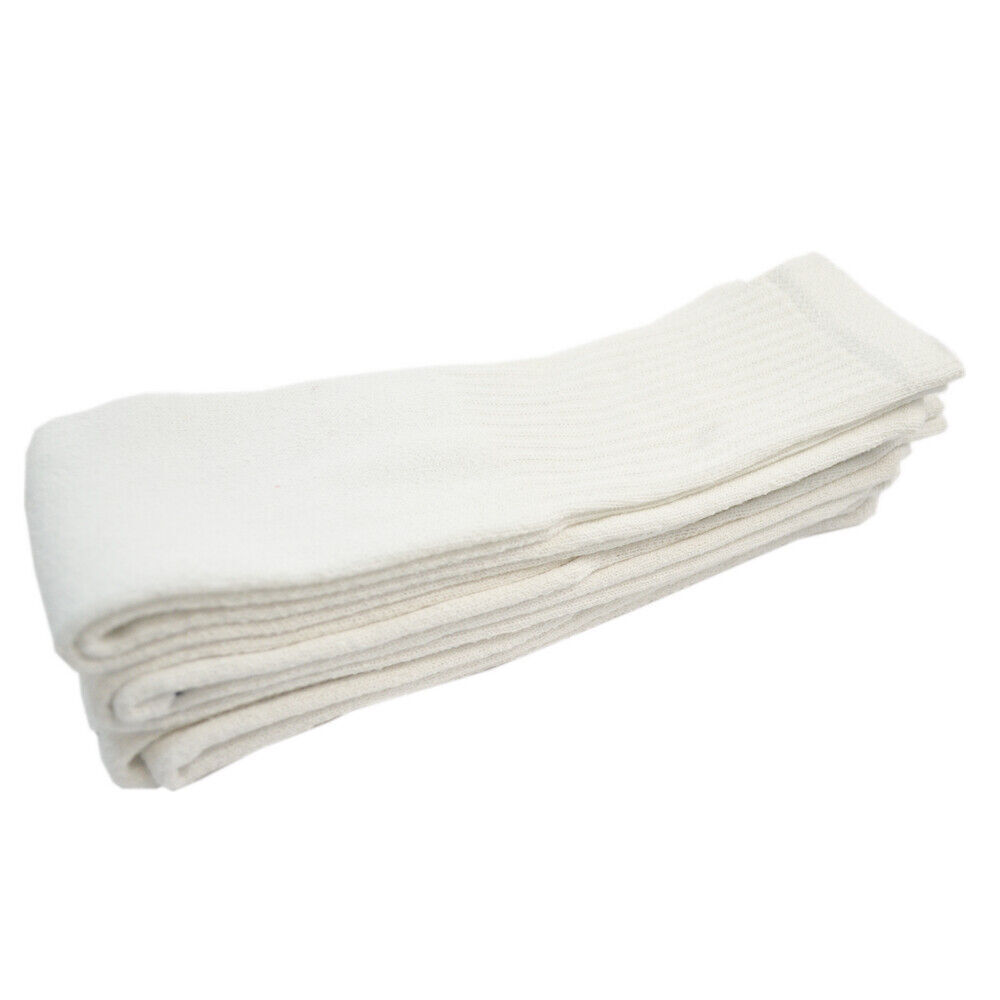 3-12 Pairs Mens Athletic Sports Solid Mid Calf Cotton Long Tube Socks Size 9-15
