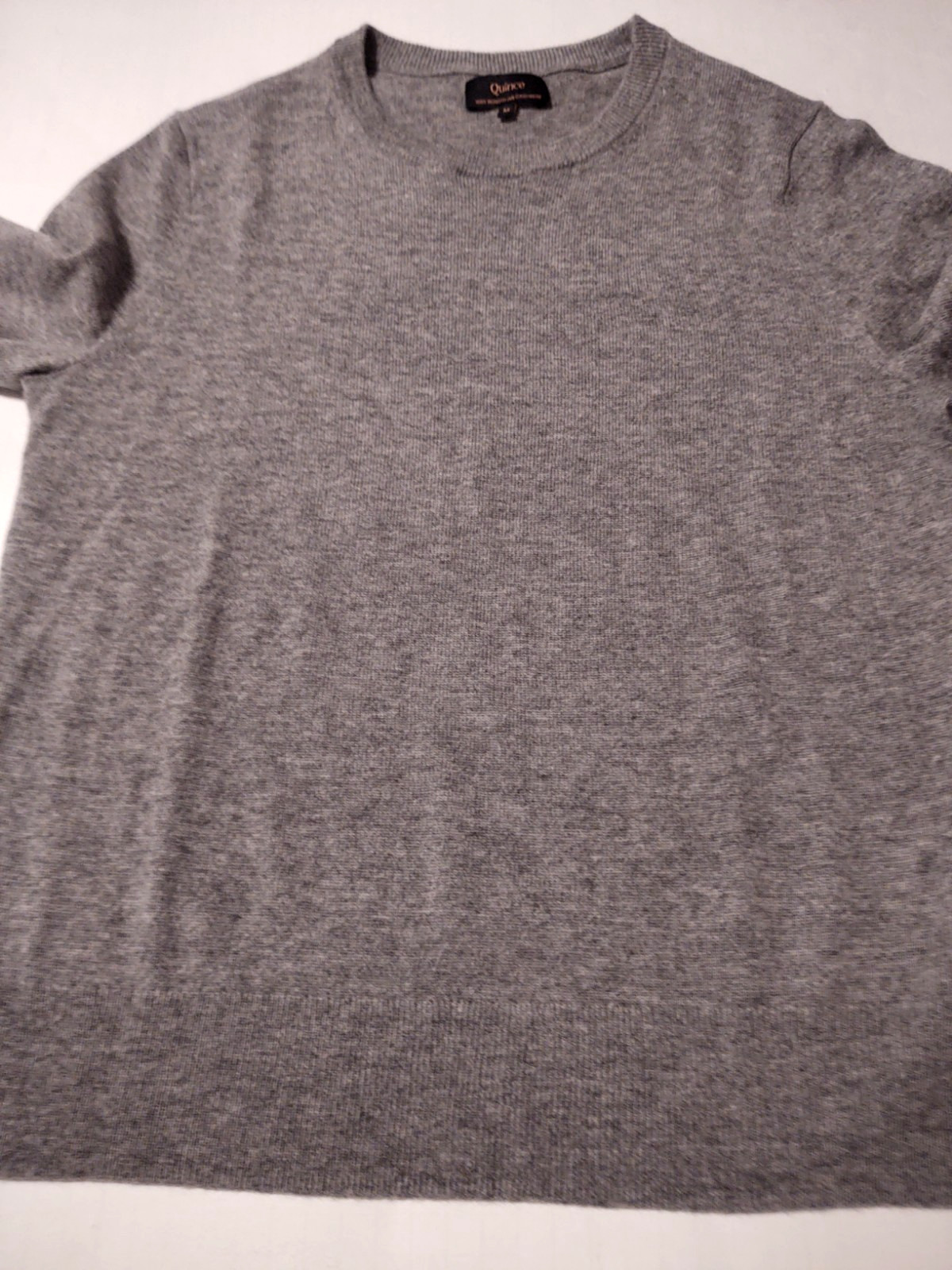 QUINCE Women’s Round Neck 100% MONGOLIAN Cashmere (M) Gray Long Sleeve Sweater