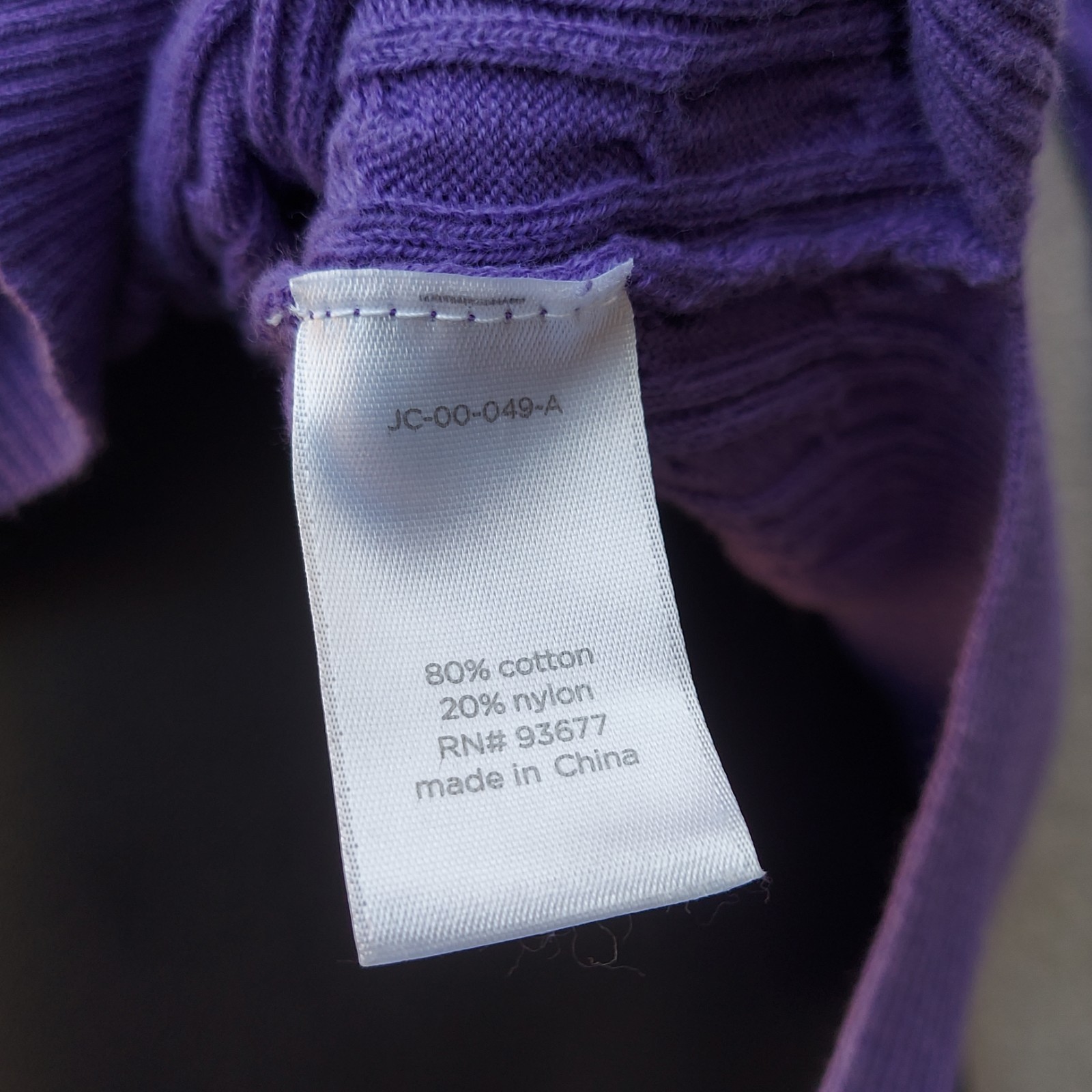 Womens Purple Cable Knit Sweater M Cotton Blend V-Neck Preppy Capsule Minimalist
