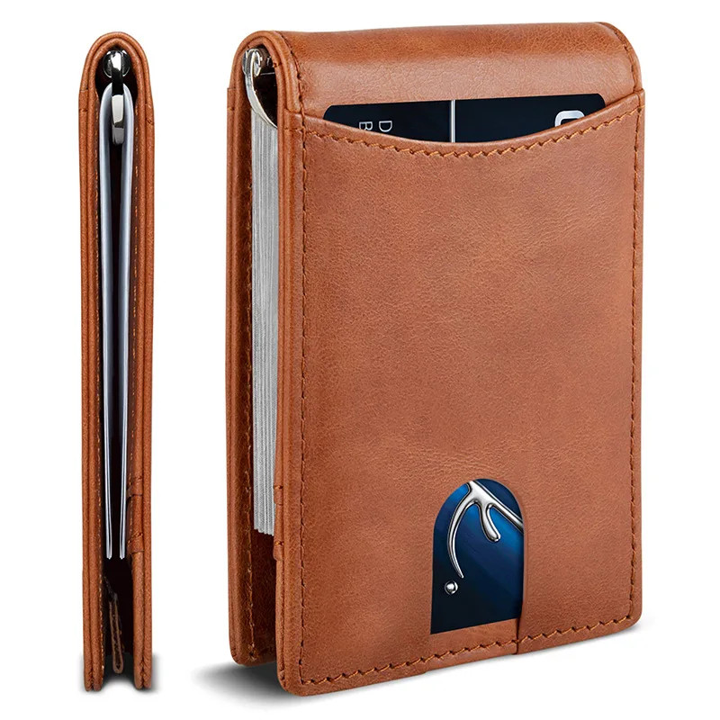 Geestock Slim Microfiber Leather RFID Blocking Credit Card Wallet with Money Cli