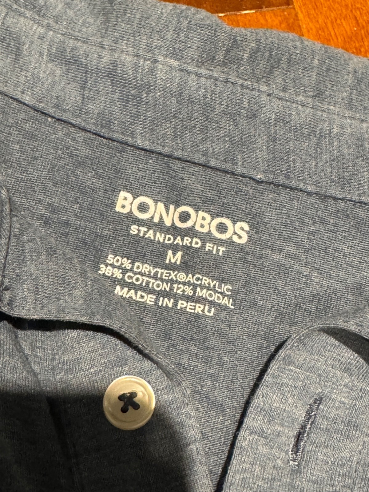 Bonobos Standard Fit Men’s Polo 2 Pack Blue and Gray Medium Pima Cotton Acrylic