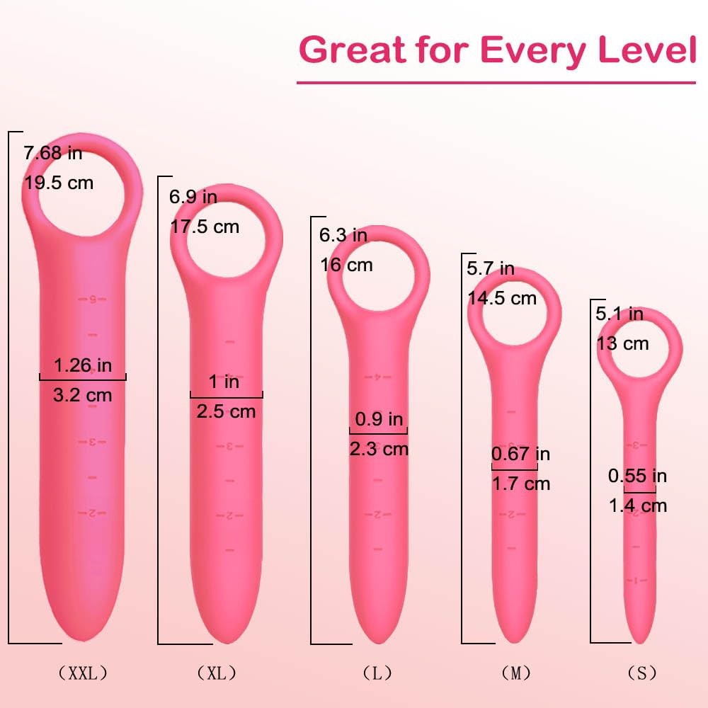 5-Pack Silicone Dilators for Pelvic Floor for Women with Fine Scales, Pelvic Wan