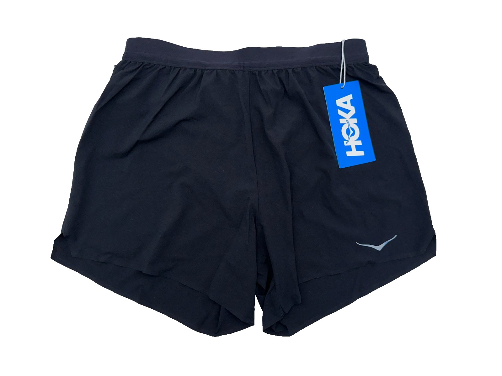 $68 HOKA Men’s Glide Short with Brief 5″ – 1151077 -Black – Large -New With Tag