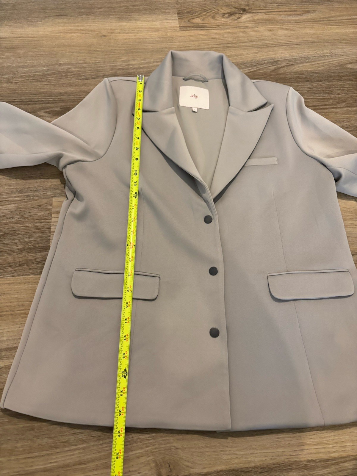 ADay Size Medium Oyster Gray Soft Power Blazer Career Capsule Stretch Prof