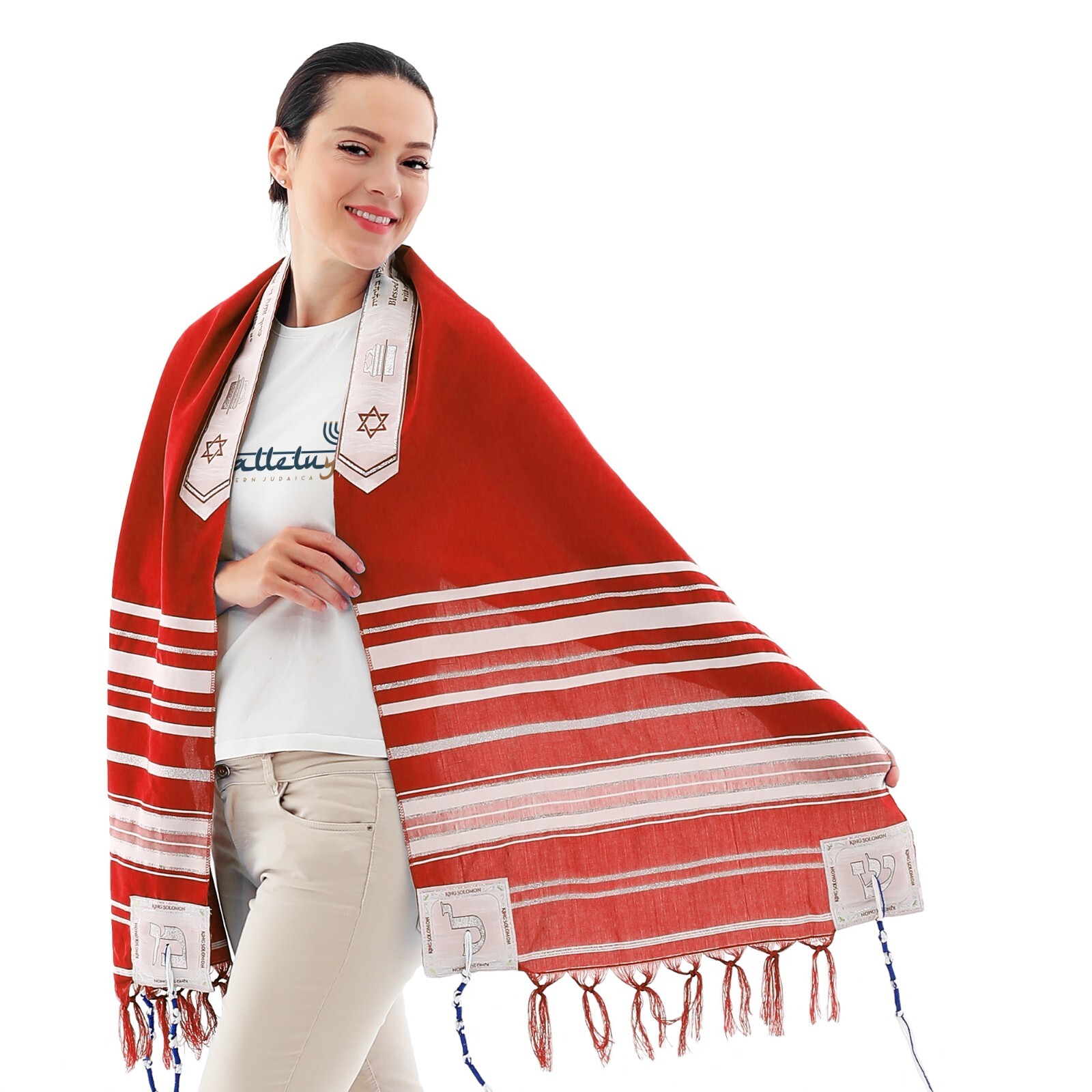 HalleluYAH King Solomon Tallit Prayer Shawl 72″x 22″ with Bag | Design (4 Color)