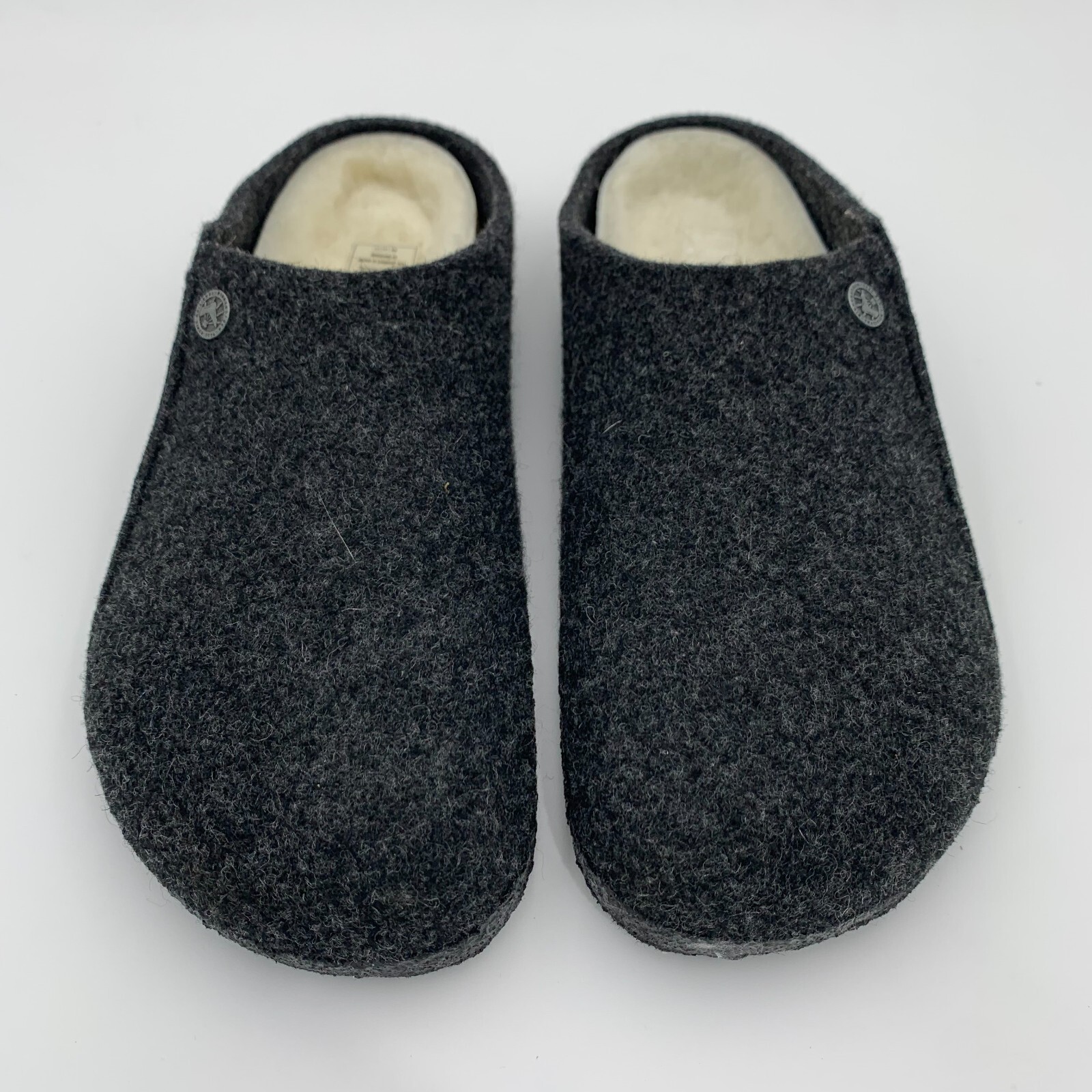 Birkenstock New w/ Box Zermatt Rivet Shearling Anthracite Wool Felt Regular
