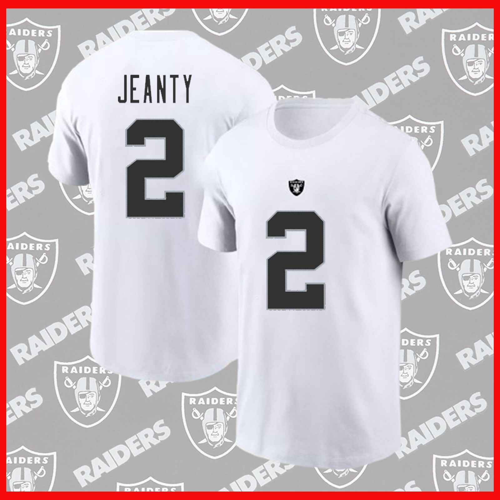 HOT!!! Ashton Jeanty #2 Las Vegas Raider 2025 Player Name & Number Fast Shipping