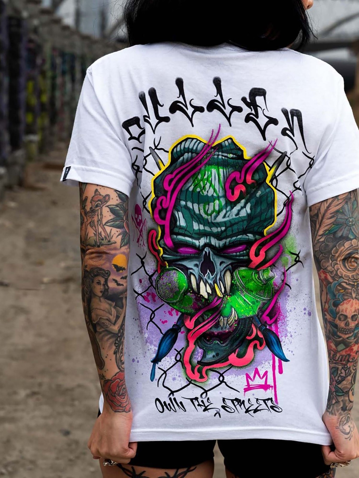 Sullen Men’s Chemical Swirl Short Sleeve Graphic T-shirt Skull Graffiti Tattoo