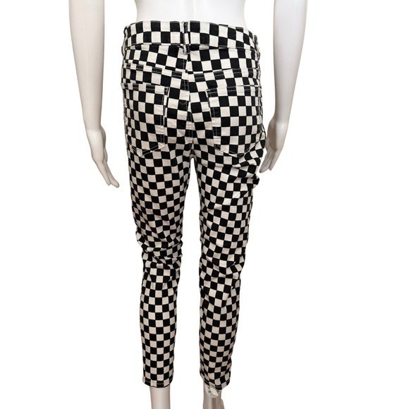 Forever 21 Black White Checkered High Waist Skinny Jeans Size 28