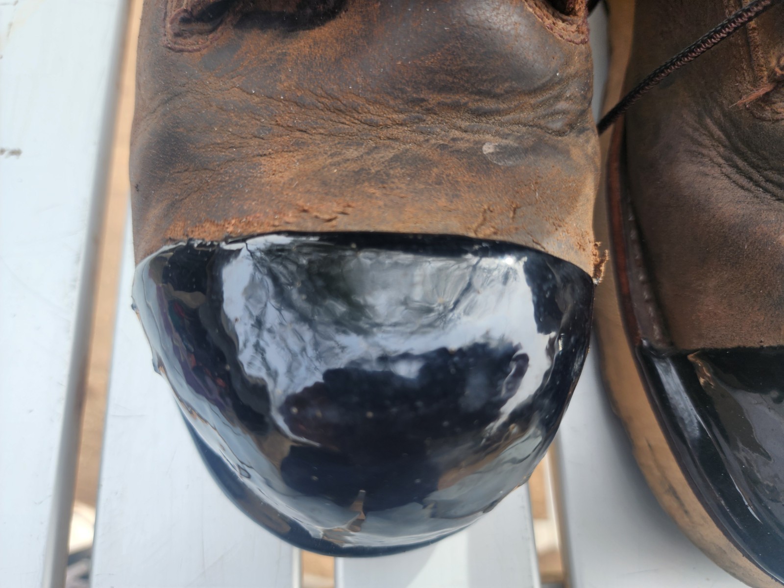 Red Wing Boots 2443 Mens 13 D Brown Leather steel Toe with tuff toe.