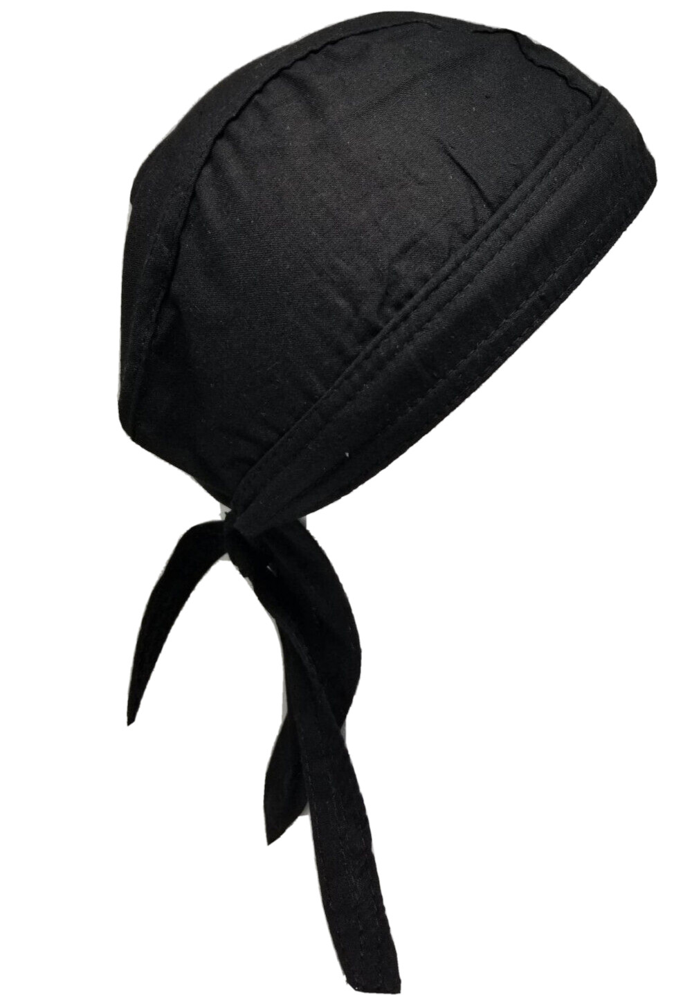 Black Bandana Head Wrap Cap w/ Sweatband Dorag Motorcycle Doo Rag Du Dew Cotton