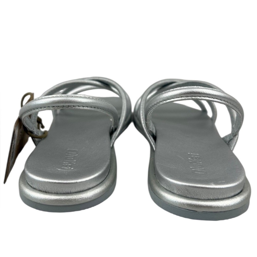 OLUKAI Tiare Elegant Strappy Support Leather Sandal in Silver Size 9 Nwt