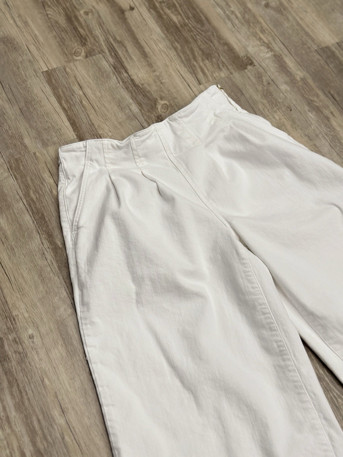 Anthropologie Maeve Colette Cropped Wide-Leg Jeans White, Size 29