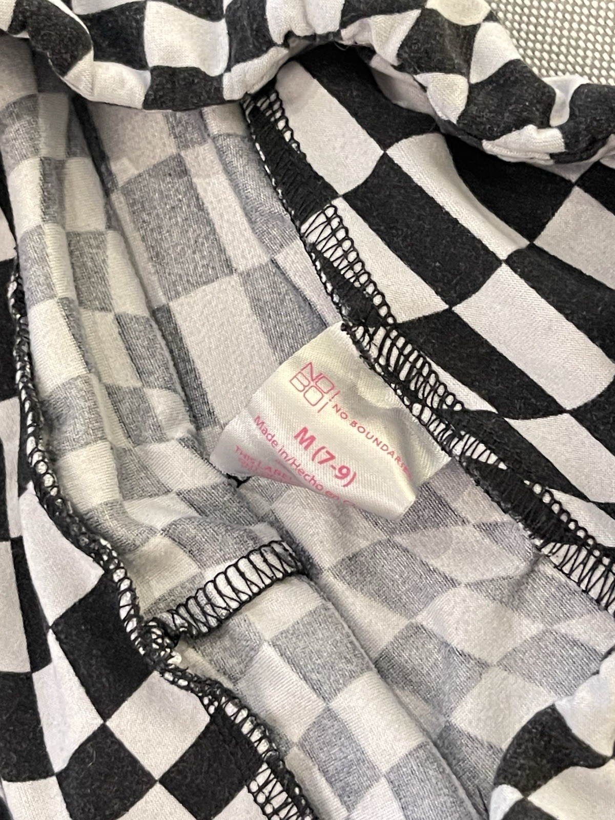Black White Checkered Flare Pants Y2K Stretch Groovy No Boundaries Medium
