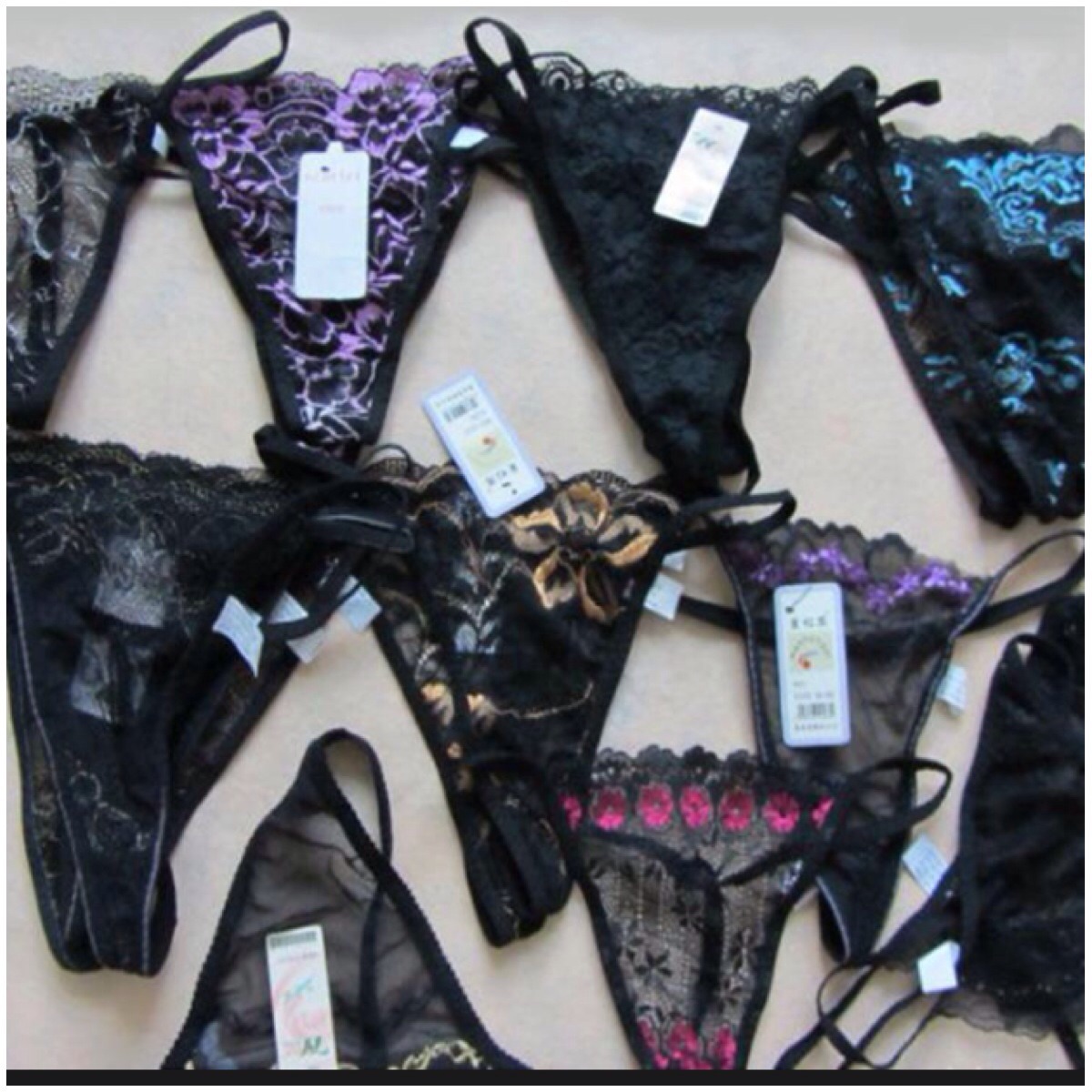 Lot of 10 Panties Thongs G-String T Back Sexy Stripper Exotic Secret Valentines