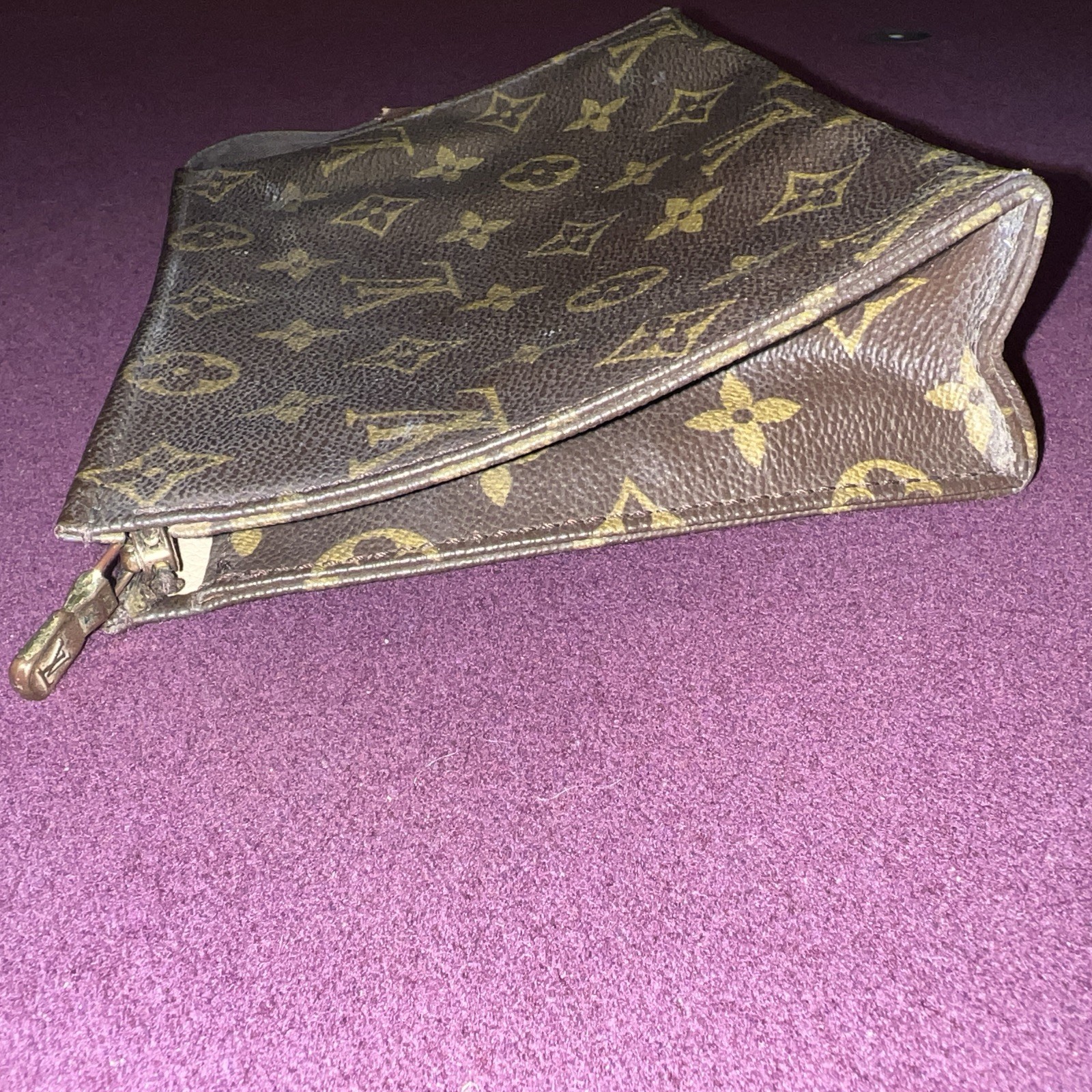 Louis Vuitton Vintage Monogram cosmetic pouch 7.5”