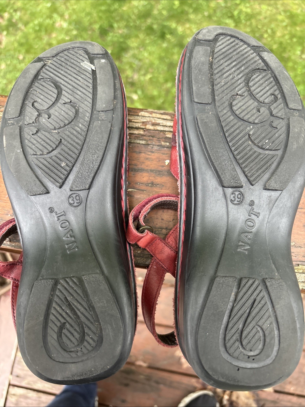 Naot Shoes 39 US 8 Gardenia Sandals Slingback Mary Jane Israel Red Burgundy