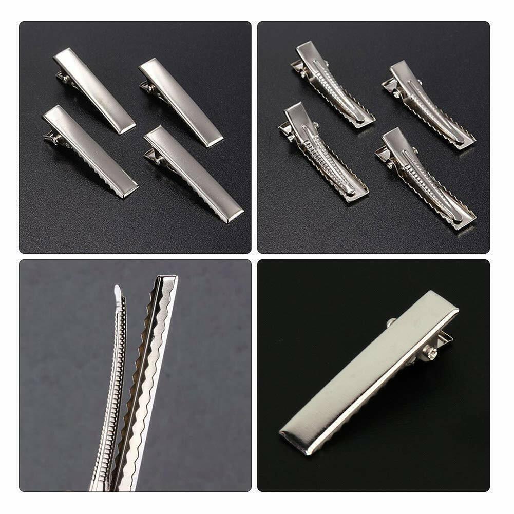 100/200/300x Silver Single Prong Alligator Metal Clips 1.75″ Hair Bow Clips Bulk
