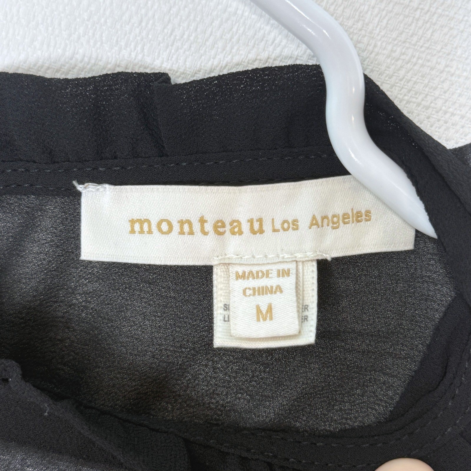Monteau Sheer Ruffle Top Blouse Sz M Whimsygoth Victorian Dark Romance Coquette