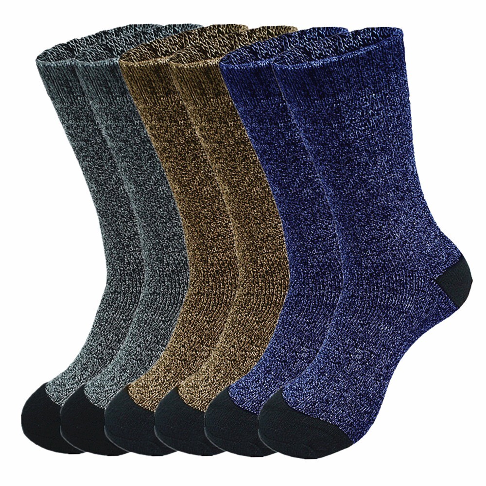 6 Pairs Mens Winter Heavy Duty Cotton Boots Thermal Warm Crew Work Socks 9-13