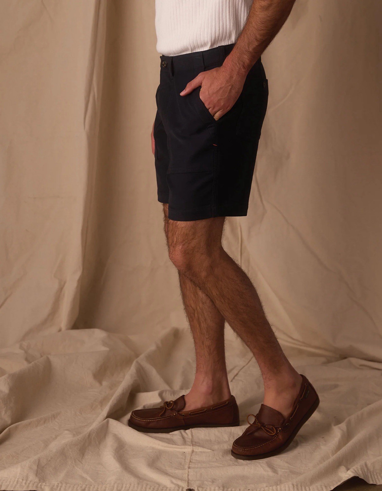 Normal Brand Men’s Comfort Terry Utility Shorts Sz 32 Navy