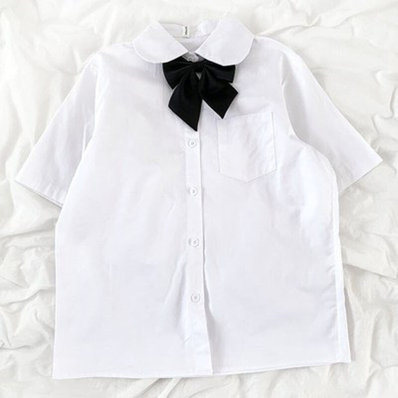 Plus Size 6XL 7XL 8XL Women Japanese School Uniform Shirt Tops Pleated Skirt