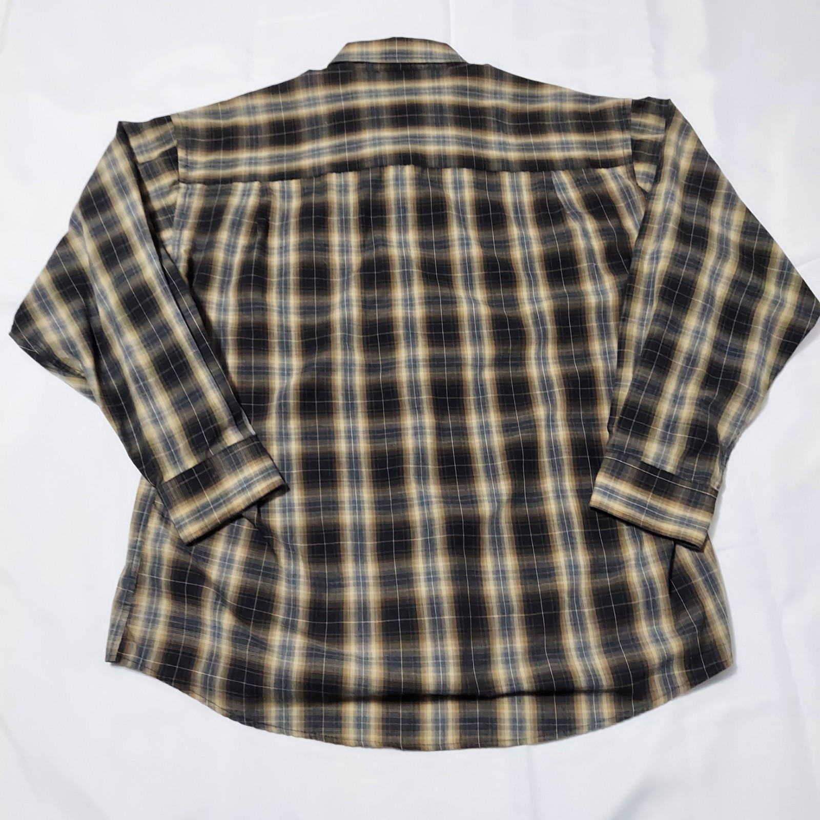 Natural Issue Wrinkle Free Plaid Button Down Shirt Men’s Large Rayon Blend