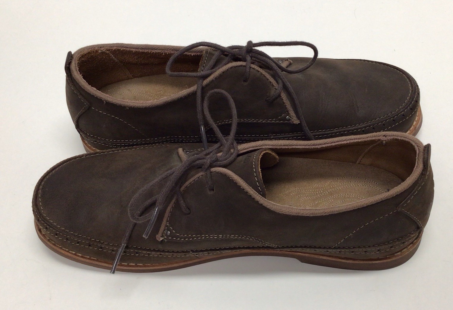 OluKai Honolulu Lace Up Men’s Brown Leather Oxford Casual Shoes Size 9