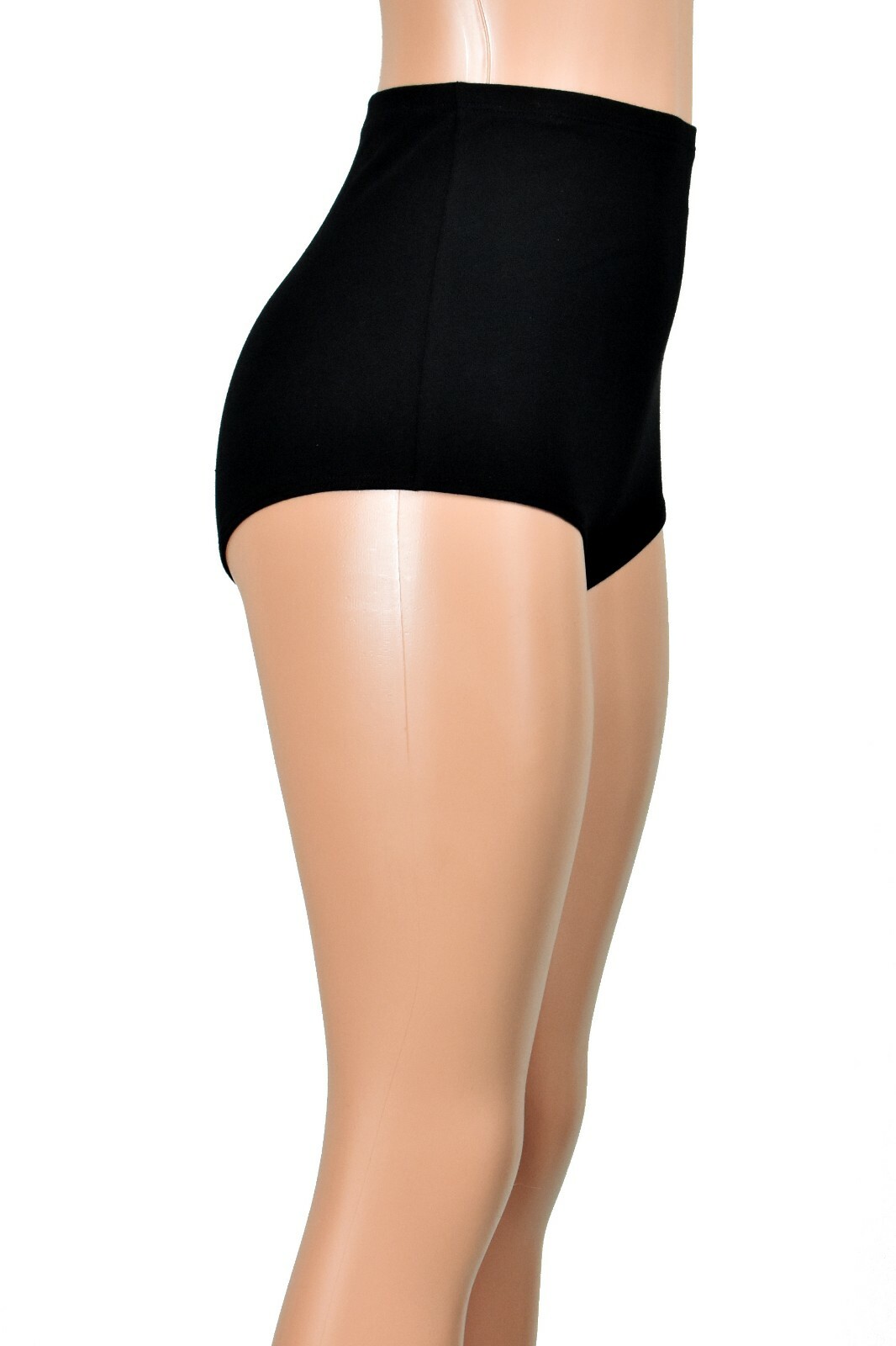 High-Waisted Black Cotton Spandex Booty Shorts XS S M L XL 2XL 3XL plus size