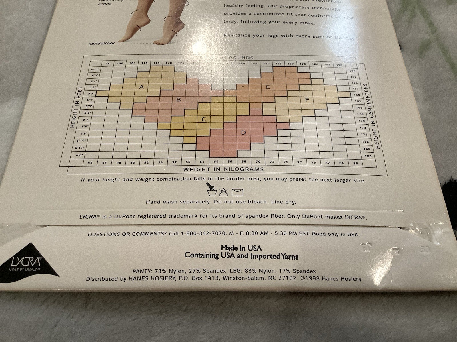 Hanes Women’s Pantyhose Size C B94 Barely Black Smooth Illusions Revitalizing