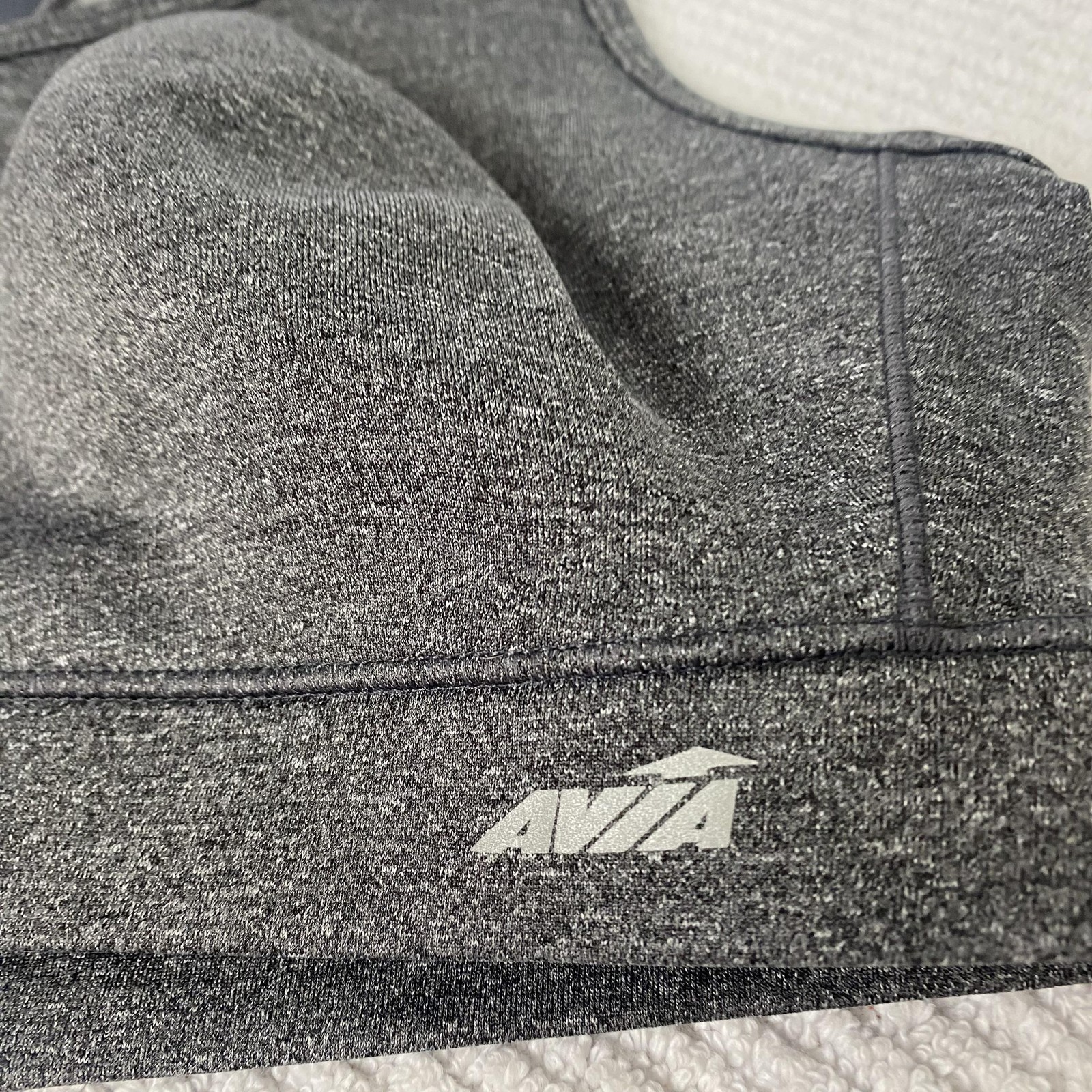 Avia Sports Bra Womens Large Gray Racerback Padded Running Training Gym
