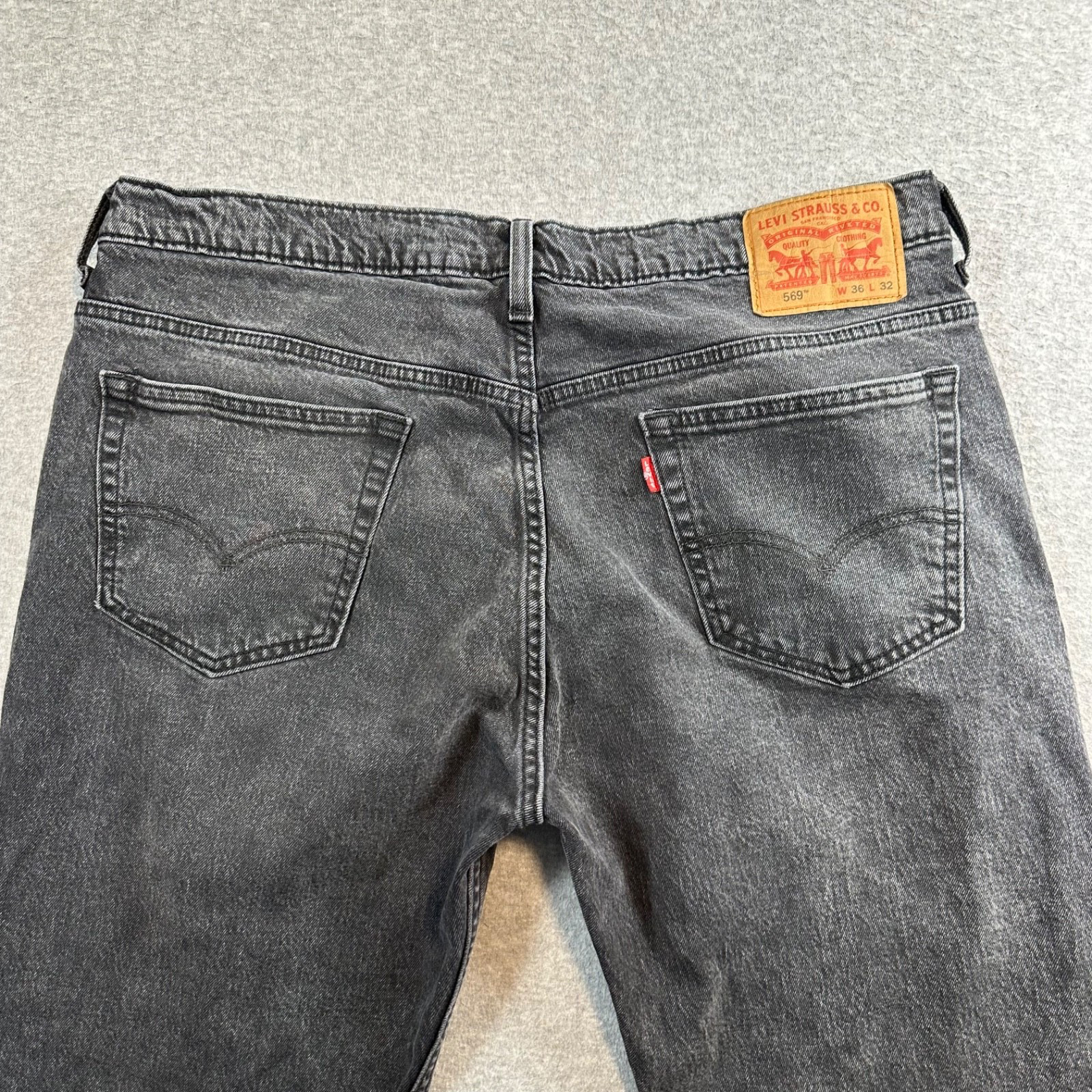 Levi’s 569 Men’s Size 36Wx32L Loose Straight Black Denim Jeans Stretch