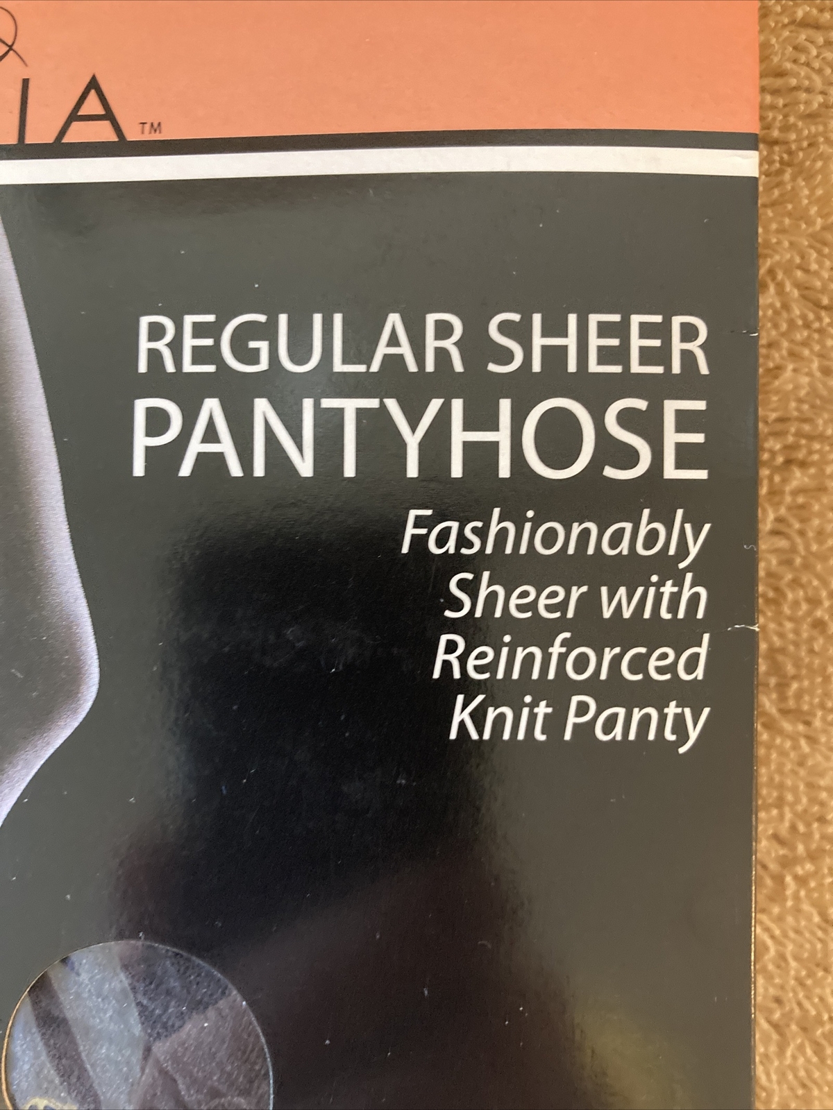 RAVINIA Regular Sheer Pantyhose OFF BLACK Reinforced Panty Sheer Toe – ONE SIZE