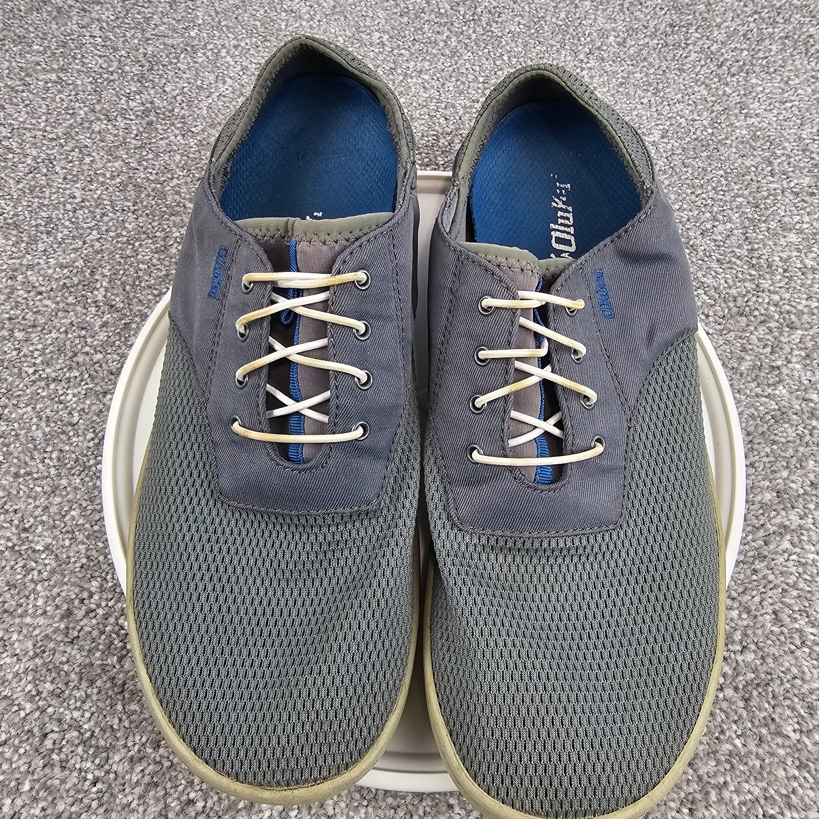 Olukai Nohea Moku Shoes Gray Mesh Slip On Causal Boat Mens Size 9