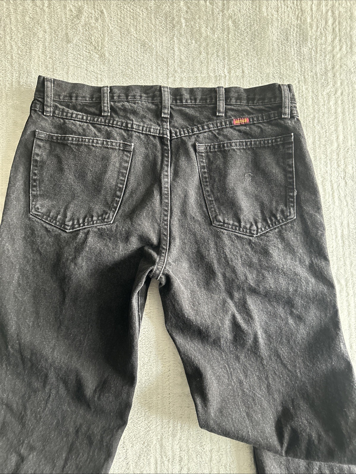 Rustler Men’s and Big Men’s Relaxed Fit Jeans Black, 35 X 34