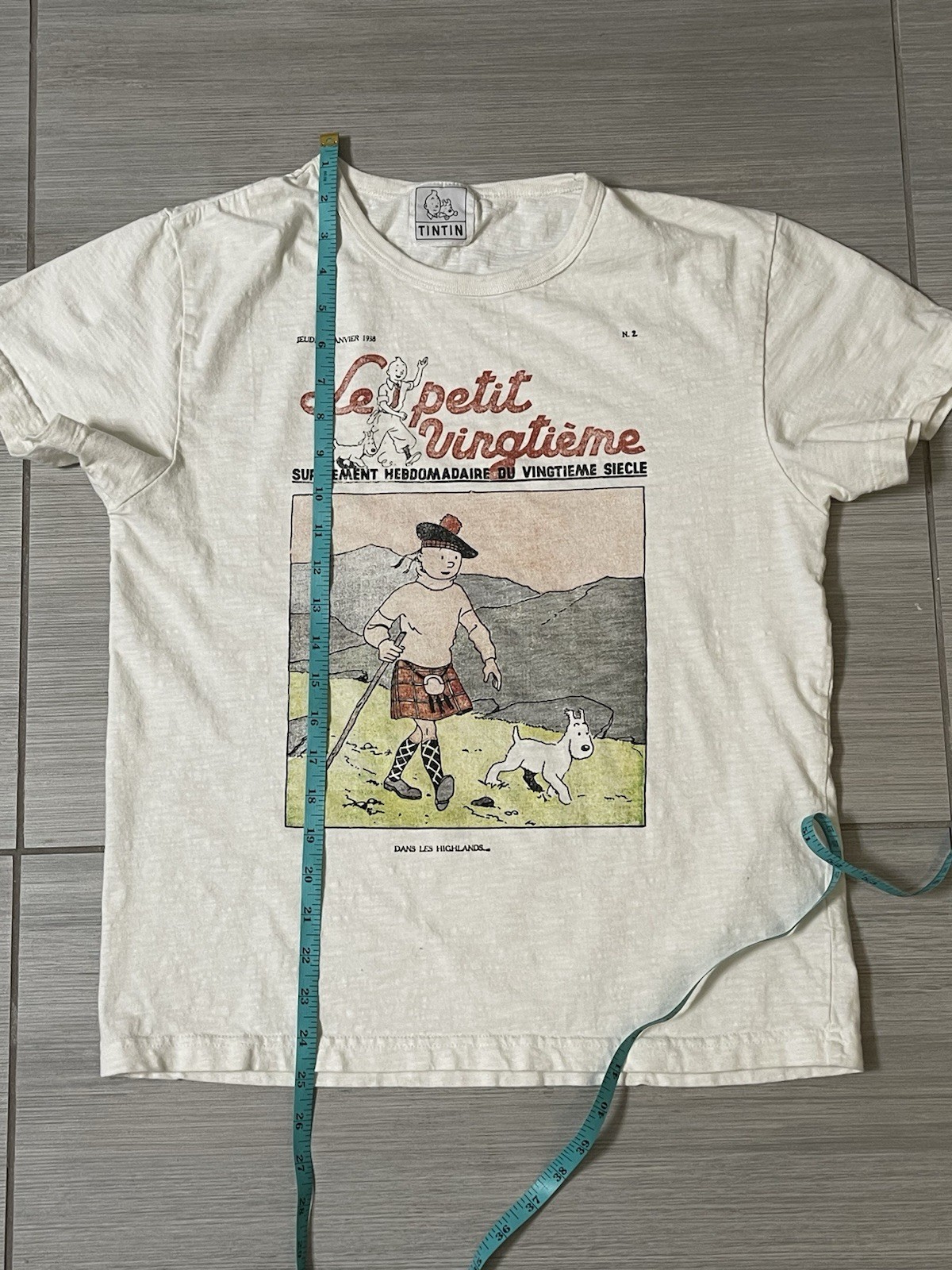 The Adventures of Tintin T Shirt Milou Snowy Dog Graphic Kilt Adult Small/Medium