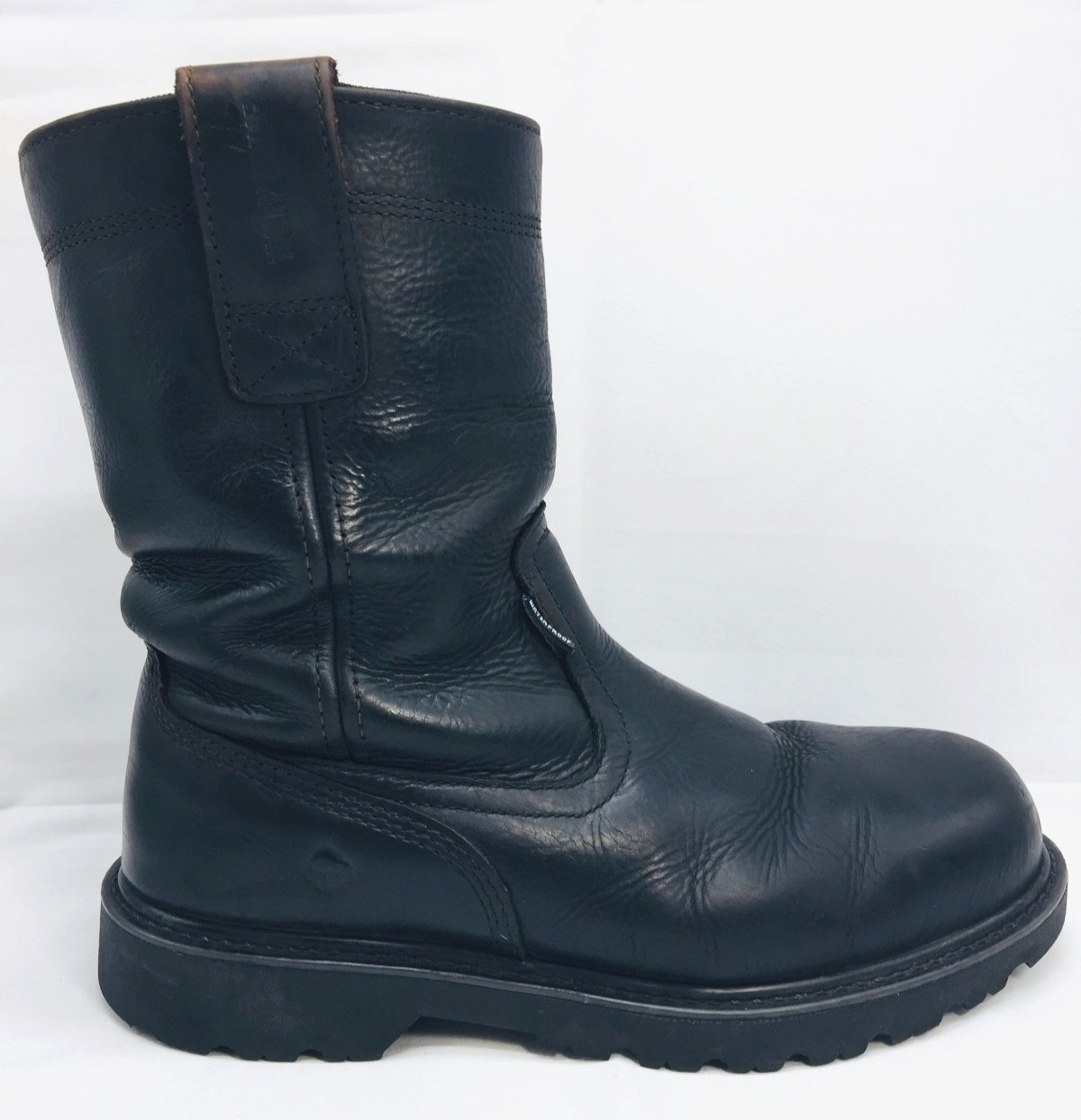 Wolverine Steel Toe Leather Dk Brown Slip On Size 9EW Work Boots ASTM F2413-18