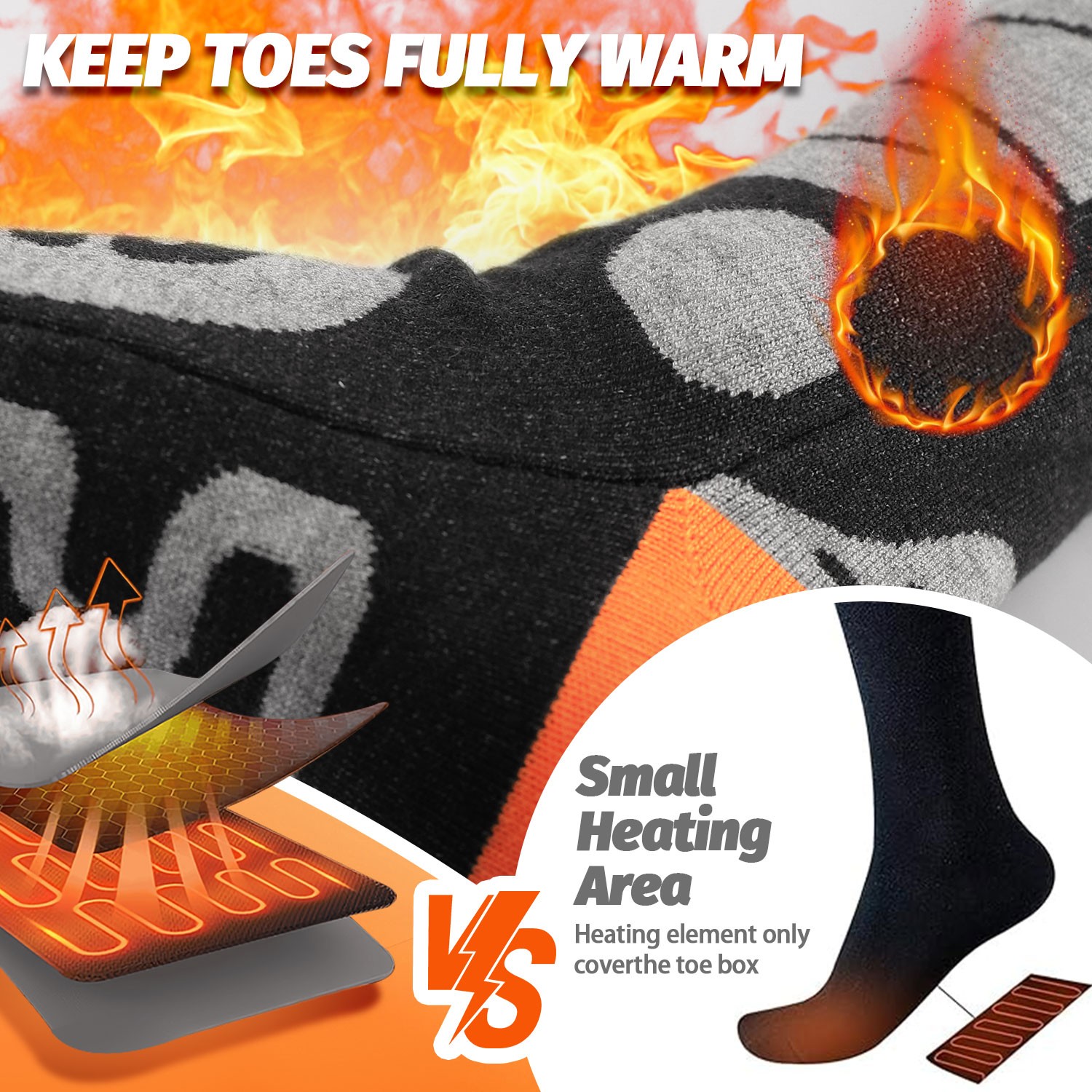 Electric Heated Socks Rechargeable Battery Men Women Winter Foot Warmer