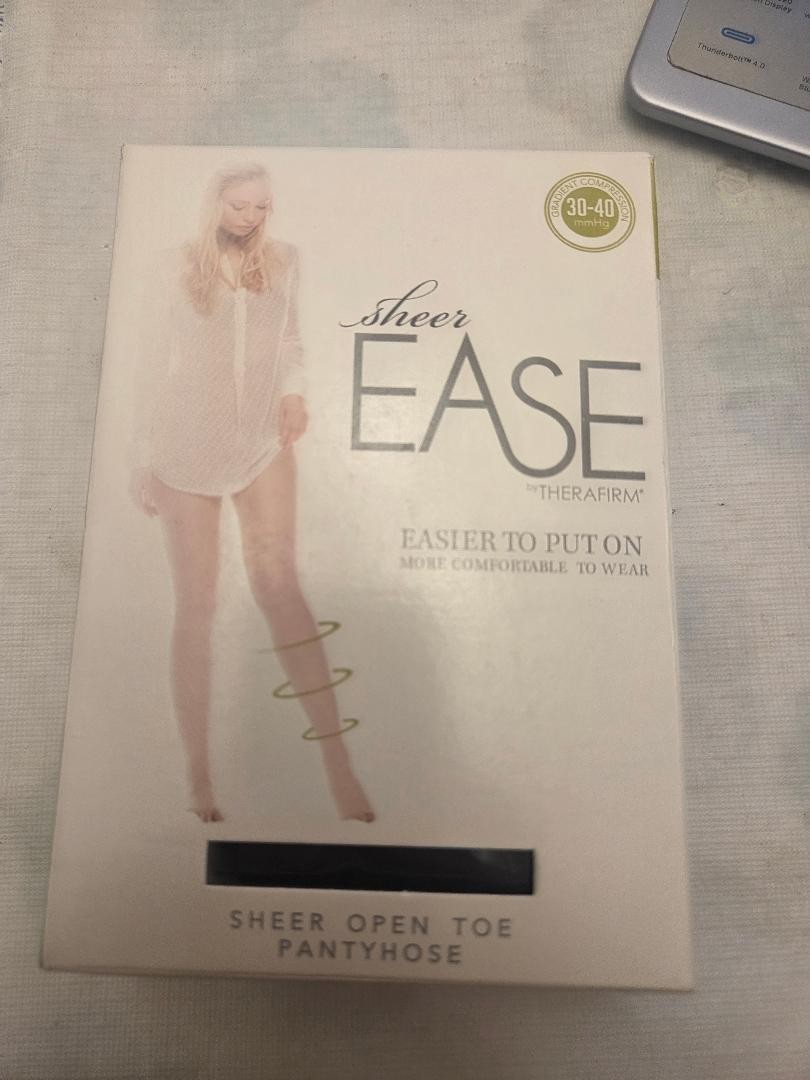 THERAFIRM SHEER EASE Compression OPEN TOE PANTYHOSE 30-40 mmHg SMALL – SHORT