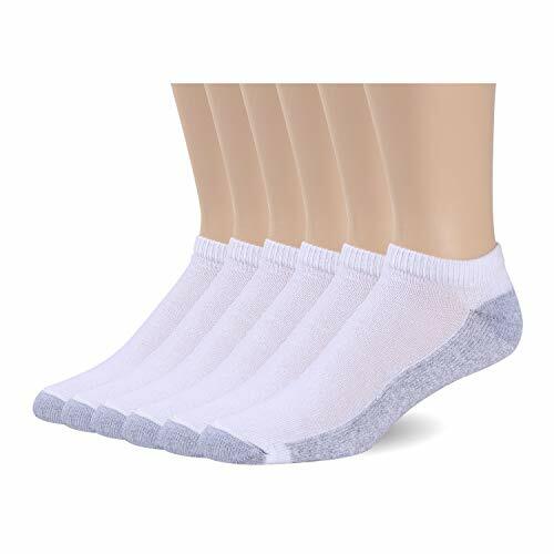 1 Pack of 6 Pair Hanes Men’s Cushion Low Cut Socks, White, (Shoe Size 6-12)