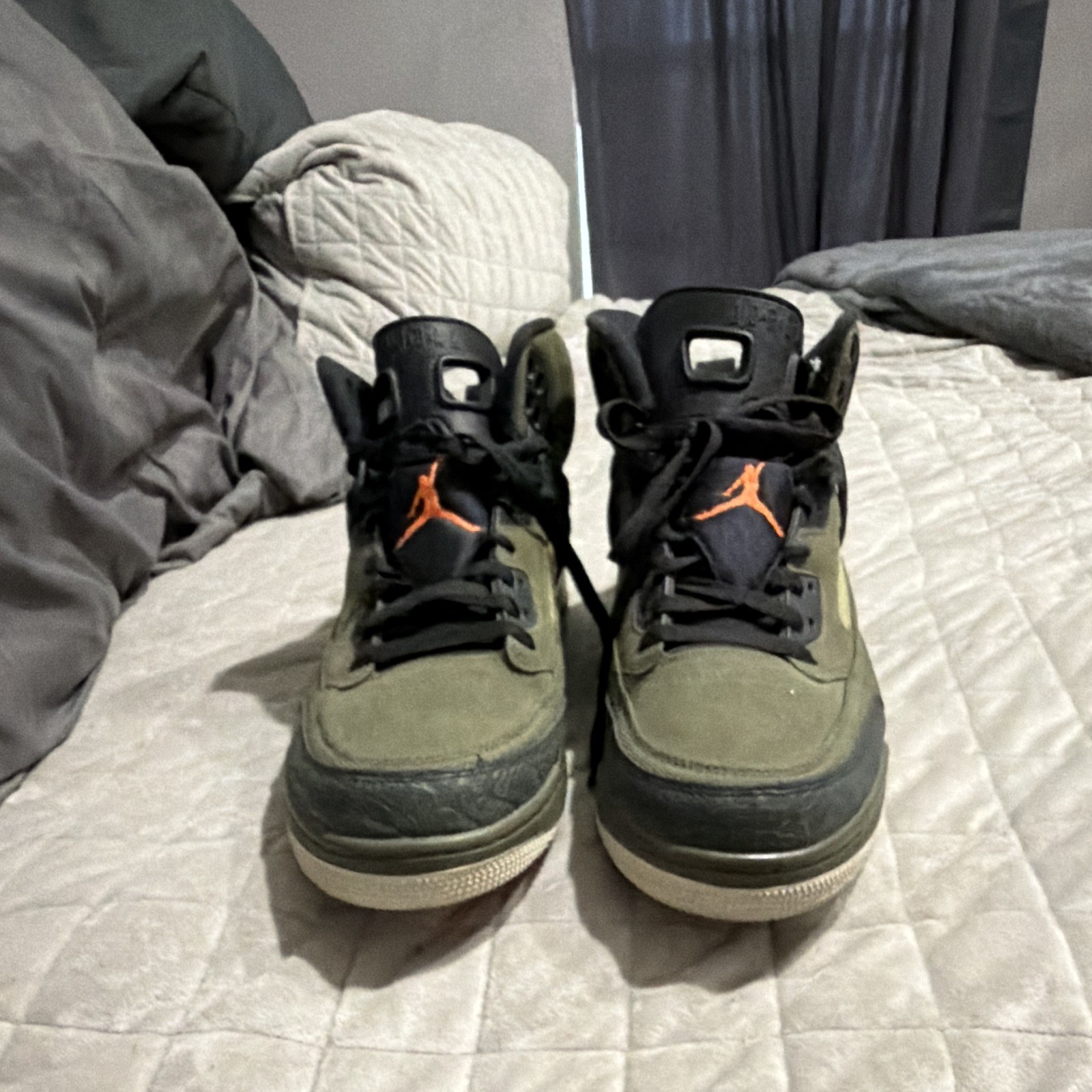 Jordan Air Jordan Spizike Green/Black Orange Mid Top Leather Lace-Up Men