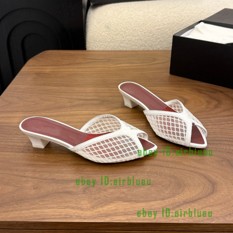 thick-heeled slippers 2026 summer hollow fishmouth high-heeled slippers 35-41