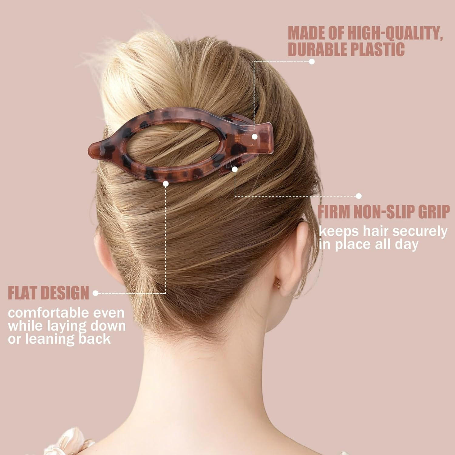 Flat Hair Clips for Women – 6 PCS French Flat Claw Clips Medium Hair Clips for G