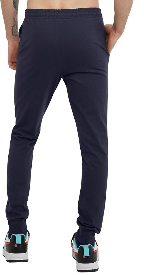 Champion Men’s NAVY LARGE Drawstring Joggers Jersey Graphic Pants 31″