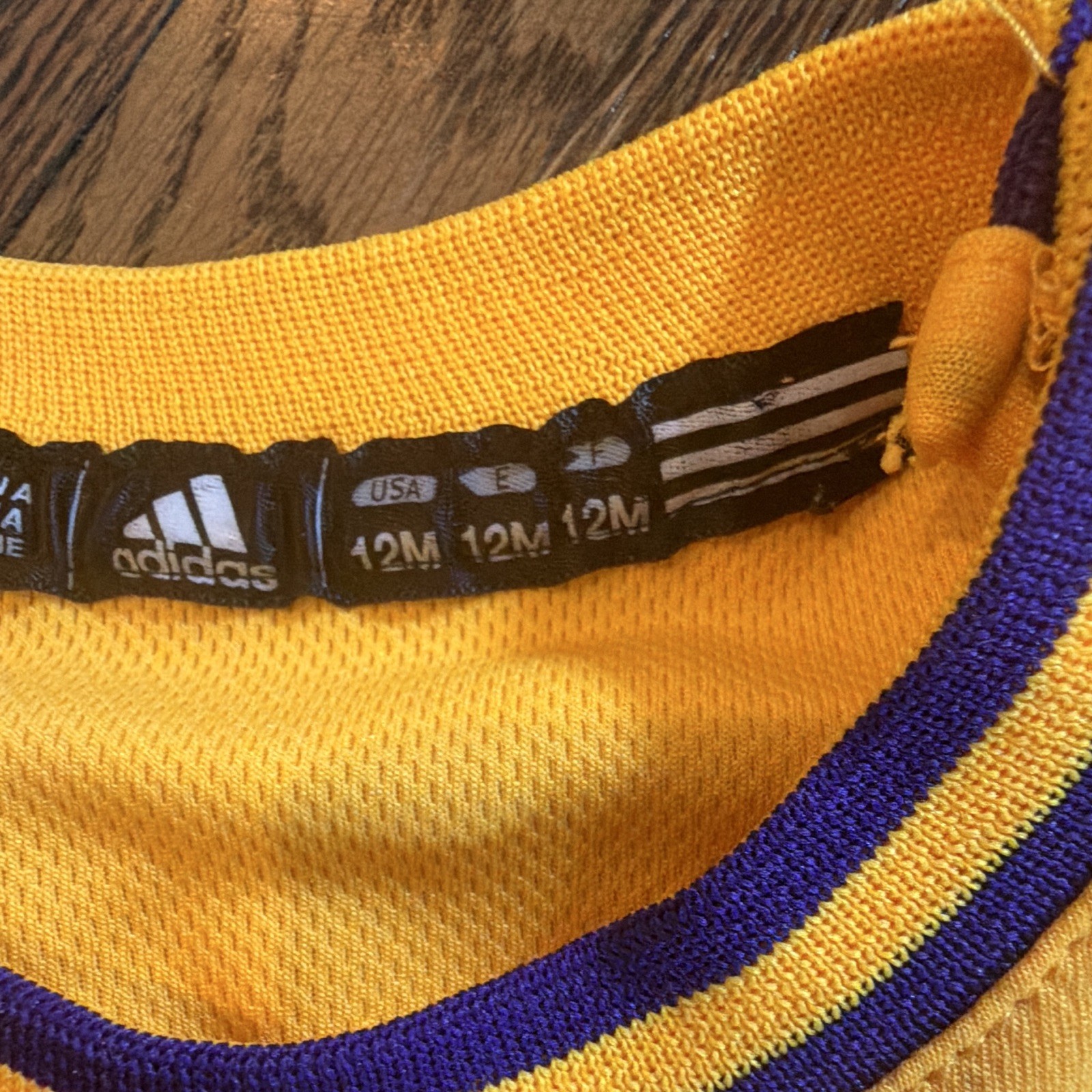 adidas NBA LA Lakers Kobe Bryant #24 Yellow/Purple Mesh One-Piece 12M Snap