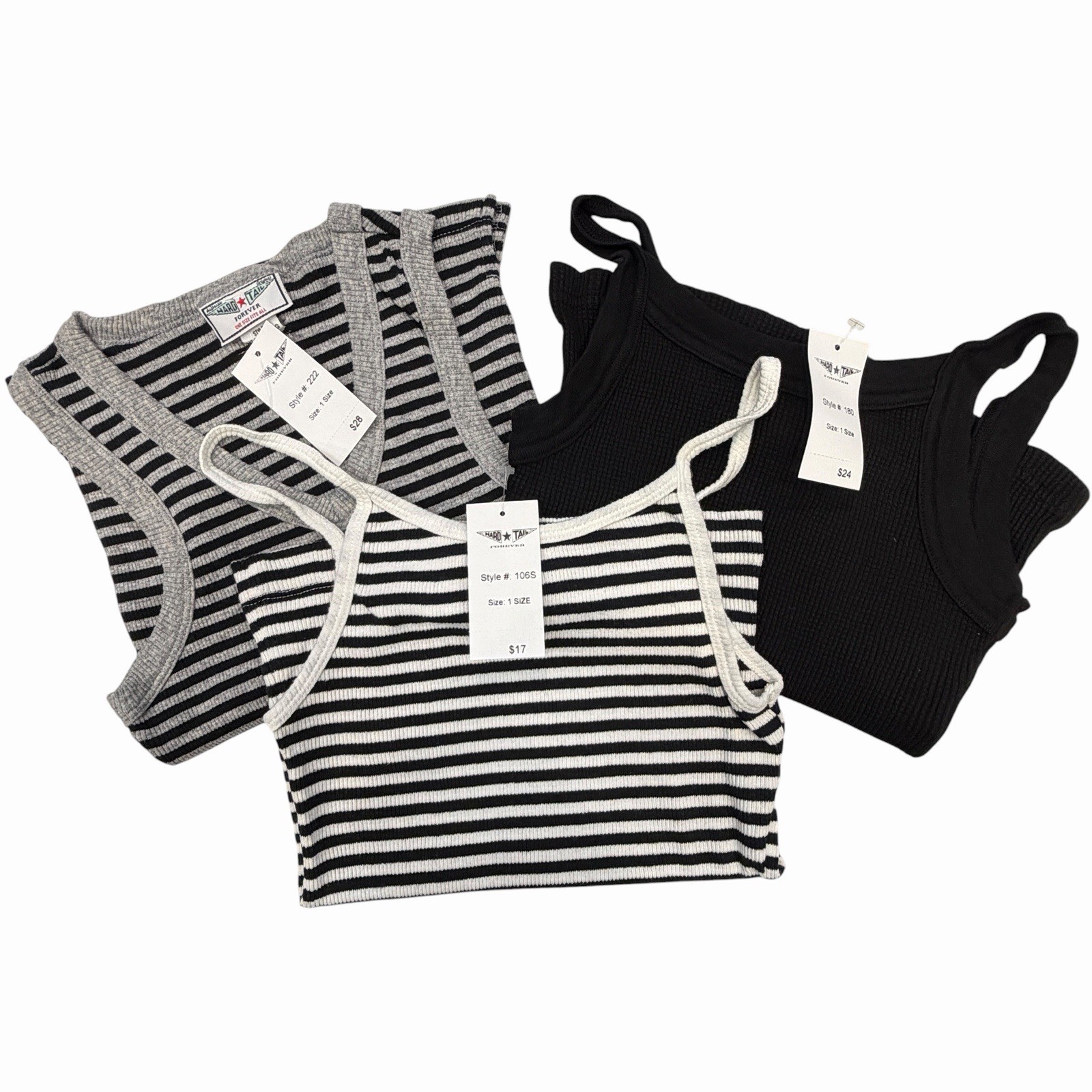 Vintage NWT Hard Tail Forever Women’s Lot Of 3 Ribbed Tanks OS Best For Small