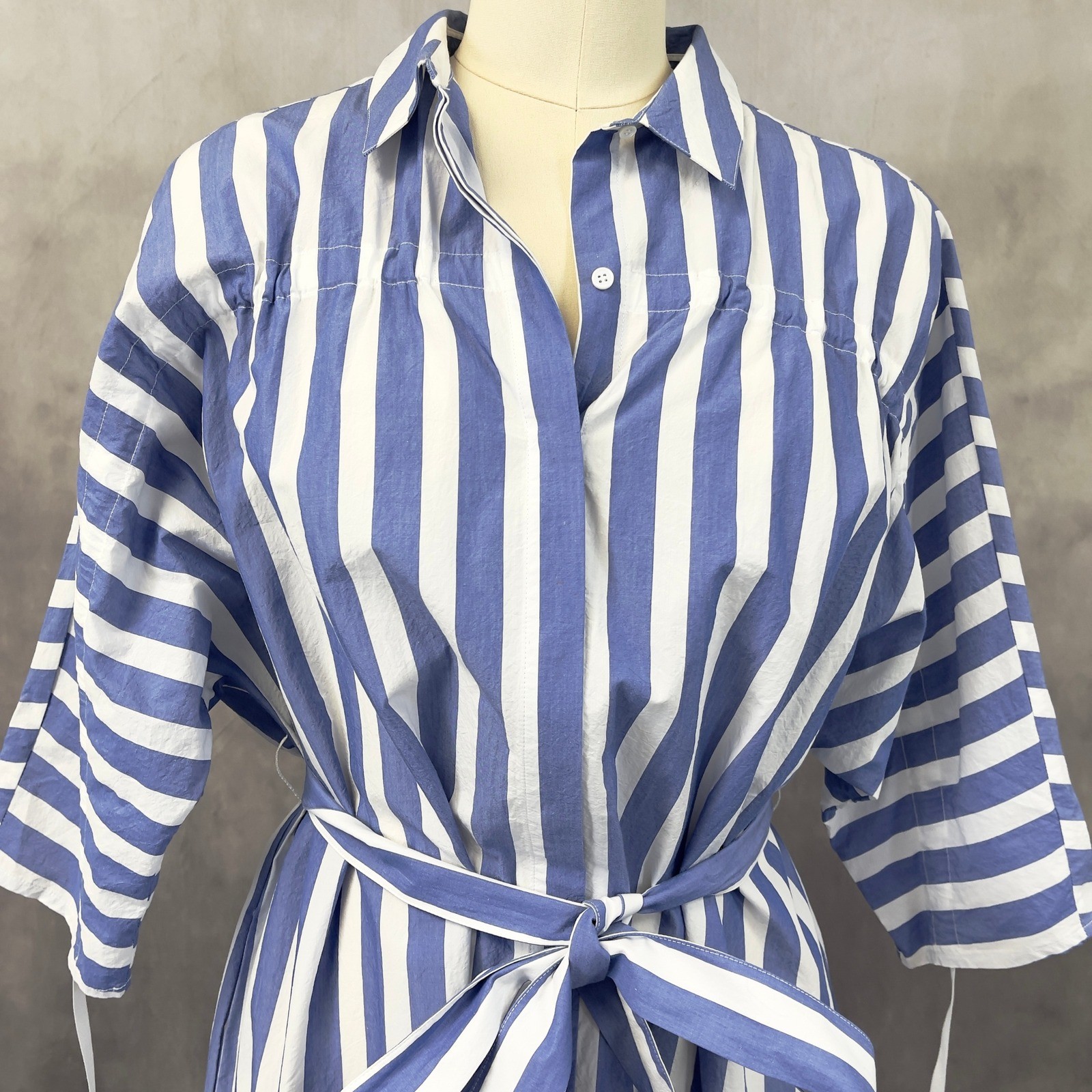 FFIXXED STUDIOS Drawstring Shirt Dress Size Medium Minimalist Japan Quiet Luxury
