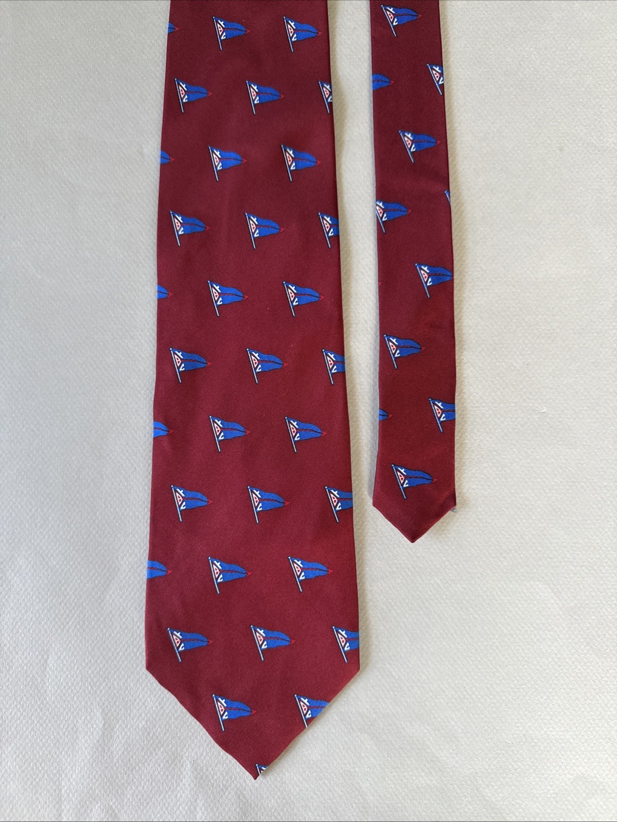 BAYVIEW YACHT CLUB BYC Red Burgeee Nautical Flag Pennant Silk Mens Tie FREE SHIP