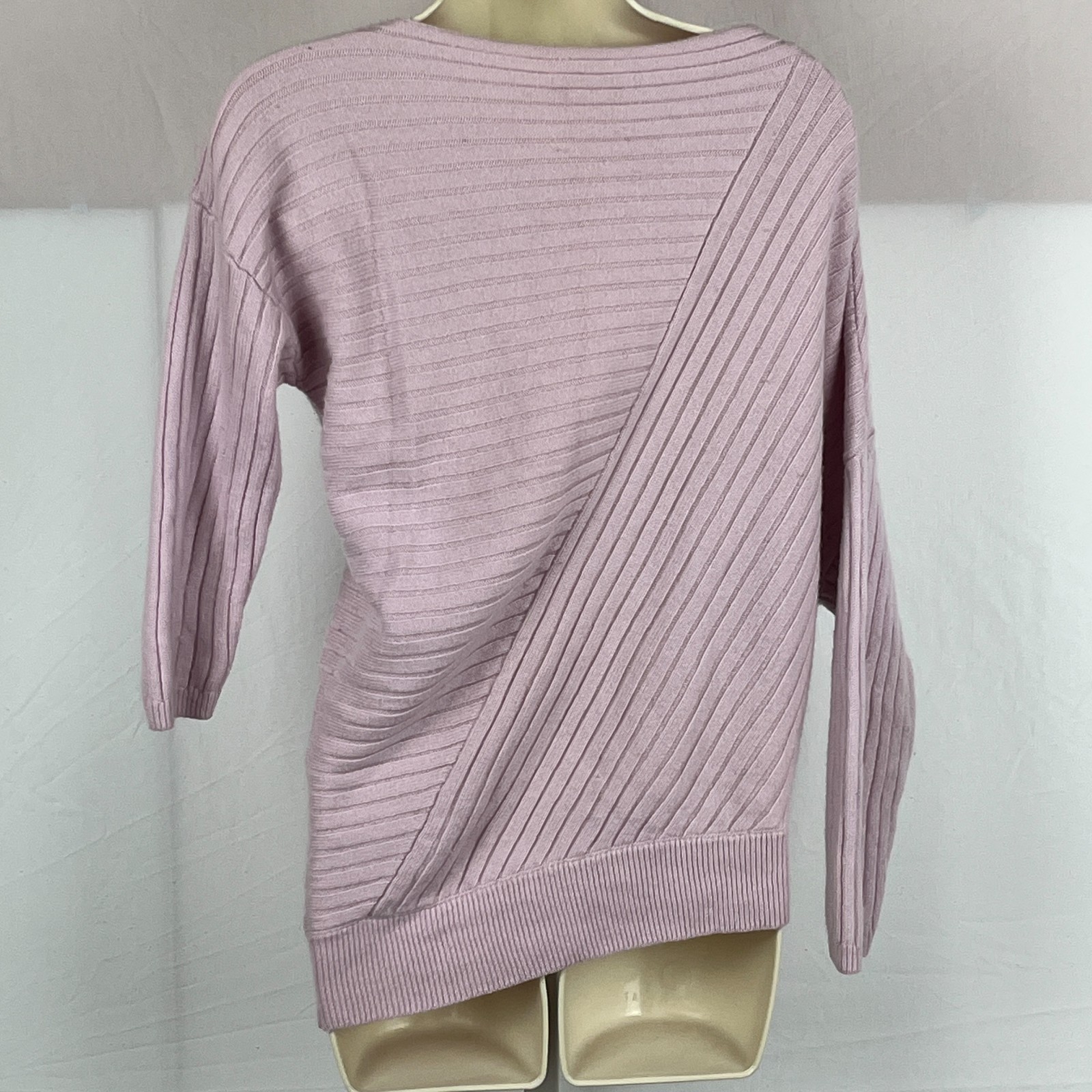 Lewit Cashmere Sweater Womens S Pink Asymmetrical Dolman Batwing Knit