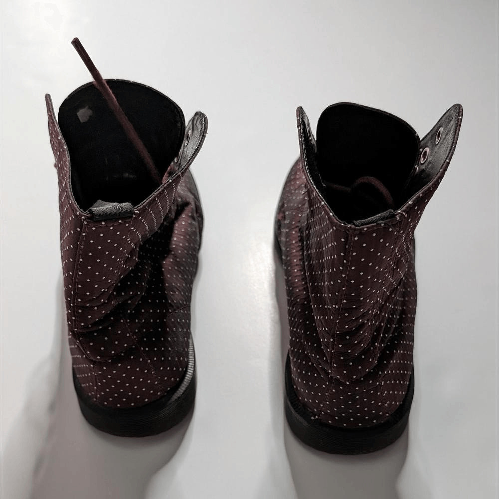 Dr. Martens Evan Ankle Lace Up Boots Polka Dots Pattern Size 9